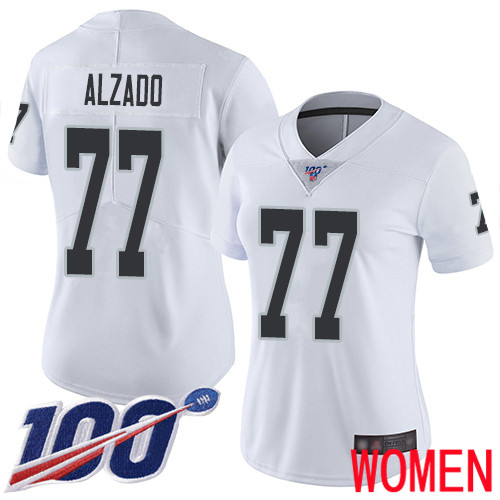 Oakland Raiders Limited White Women Lyle Alzado Road Jersey NFL Football #77 100th Season Vapor Jersey